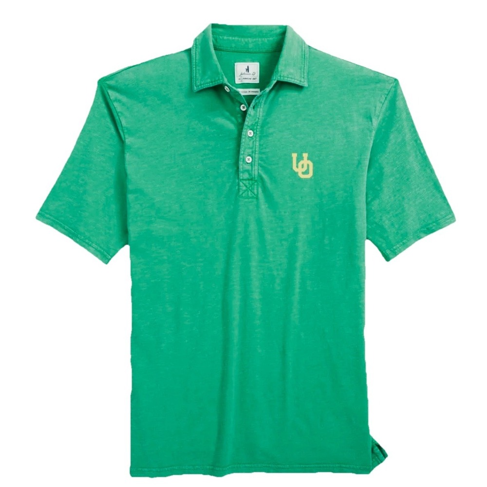 NWT Johnnie-O Oregon Ducks NCAA Coastal Wash Polo Shirt Mens XL Kelly Green Golf